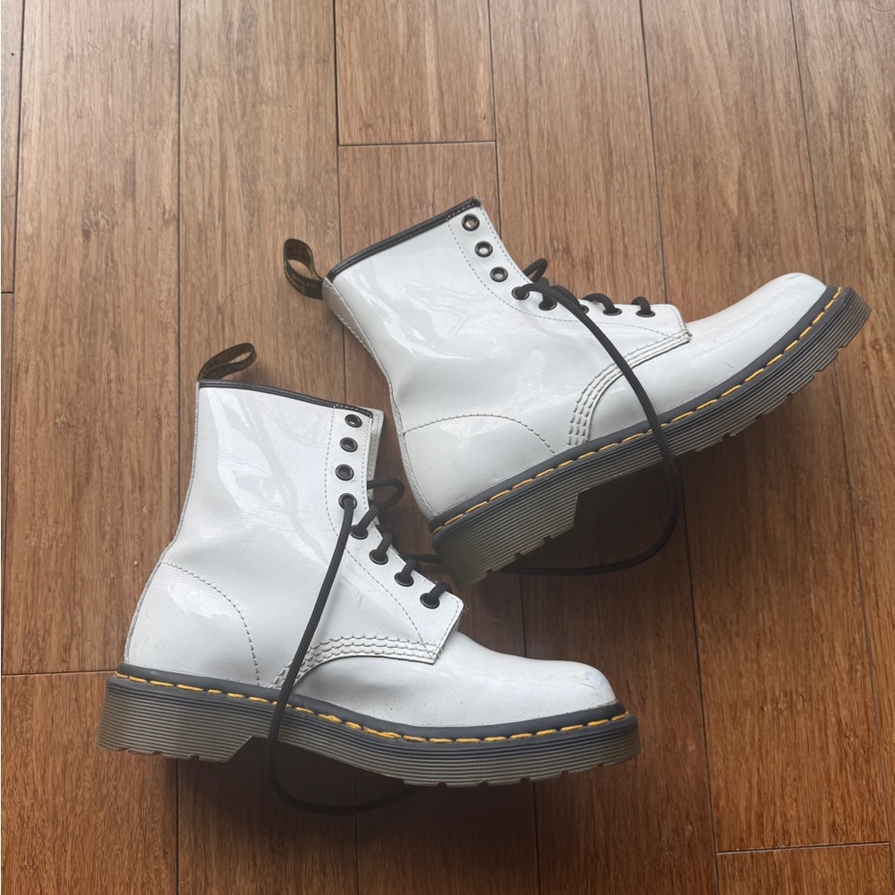 Dr. Martens Women's White Patent Boots